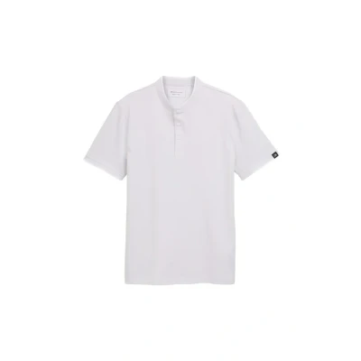 Bild av TOM Tailor Denim MIT Stehkragen Tshirt bas, Storlek: XXL, Chalk grey white two tone