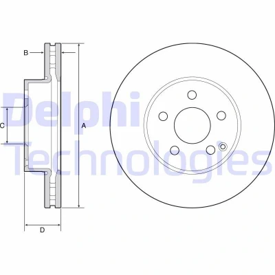 Bild av Bromsskiva DELPHI BG4945C