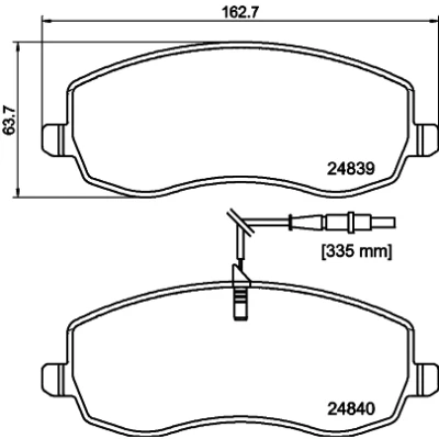 Bild av HELLA 8DB 355 013 871 Jeu de plaquettes frein avec contact du palpeur d&#039;usure intégré PEUGEOT: 807, CITROËN: C8, FIAT: Ulysse II