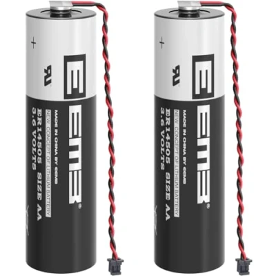 Bild av EEMB 3,6 V ER6V ER14505 batteri, 2700 mAh, med uttag, kompatibelt Toshiba PLC batteri ER6VC119A/119B (2 st)