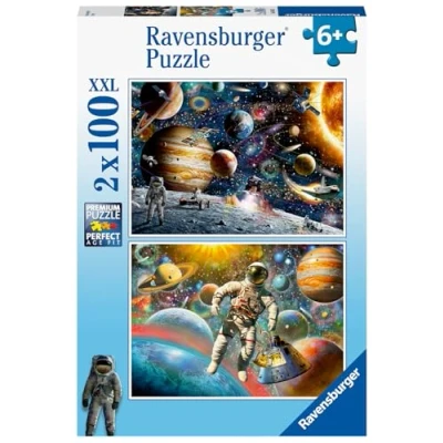 Bild av Ravensburger pussel 80562 Rymden 2 x 100 bitar för barn från 6 år