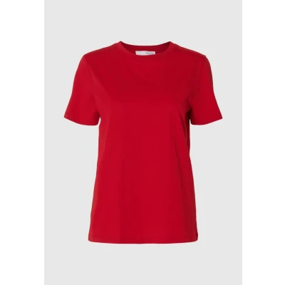Bild av Selected Femme Slfmyessential Oneck Tshirt bas, Storlek: 40, Equestrian red
