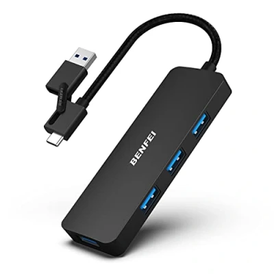 Bild av BENFEI USB 3.0/USB C hubb med 4 3.0 portar, kompatibel MacBook, Mac Pro, Mini, iMac, Surface XPS, PC, Flash, mobil hårddisk