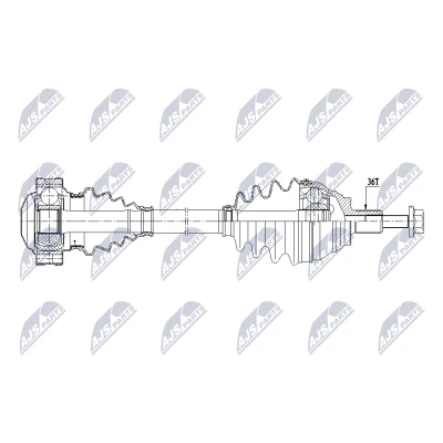 Bild av NTY NPW VW 207 Drivaxel framaxel vänster 480mm Manuell VOLKSWAGEN: Caddy 3, Golf 5, SKODA: Octavia 2 Combi, II Hatchback