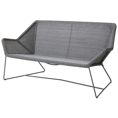 Bild av Cane line Breeze 2 seater Lounge Sofa 5567 LI/LS/LW Trädgårdssoffa Light Grey B: 154 x D: 76 H: 78 SH: 37 cm
