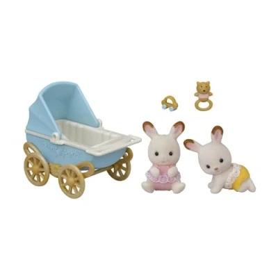 Bild av Sylvanian Families Schokoladenhasen Zwillinge MIT Kinderwag Dockskåp multicoloured för barn, Storlek: One Size, Multi coloured