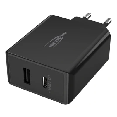 Bild av Ansmann Caricatore USB a 2 Porte da 60 W C con Quick Charge 3.0 e Power Delivery PD Controllo Intelligente della Carica per Smartphone, Tablet Laptop