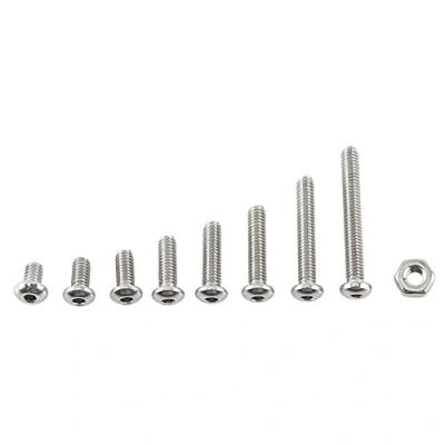 Bild av Walfront 300st M2.5 A2 Rostfritt st?l Hex Bolt med Nuts Sortiment, Fullg?nga, Enf?rgad (Typ B: Knapphuvud)