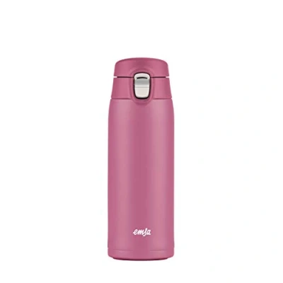 Bild av Emsa N21511 Travel Mug Light termo /isoleringsmugg i rostfritt stål 0,4 liter 8 h varm 16 kall BPA fri 100% tät läckagesäker diskmaskinssäker vikbart låssystem rosa