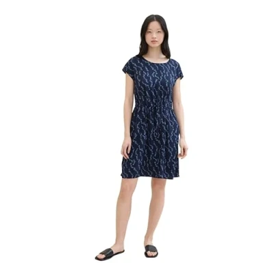 Bild av TOM Tailor Denim MIT Livaeco Vardagsklänning, Storlek: XS, Navy blue heart print