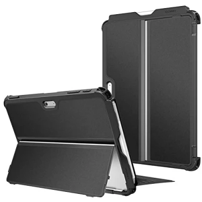 Bild av Fintie Fodral för Microsoft Surface Go 4 (2023)/Go 3 (2021)/Go 2 (2020)/Go (2018), stötsäkert robust skyddsfodral med pennhållare originalstativ, typ Cover kompatibel, svart