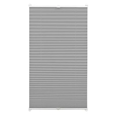 Bild av GARDINIA plisségardin att klämma fast, ogenomskinlig plisserad rullgardin, Alla monteringsdelar ingår, EASYFIX fastspänd med 2 manöverskenor, skiffer, 75 x 130 cm (BxH)