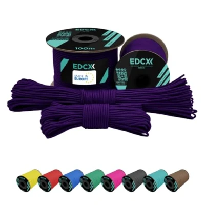 Bild av EdcX 2 mm Nylon Paracord 275 (50 och 100 m) 100% nylonrep, 3 tråds sladd, Nylonsnöre i många färger