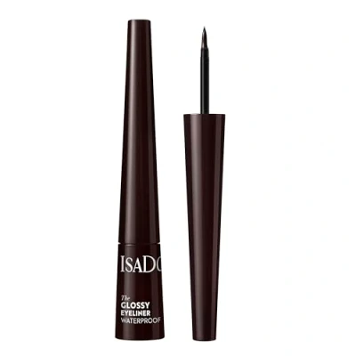 Bild av IsaDora Eyeliner vattentät svart flytande ögondrag penna med wet look finish lätt att applicera (brun)