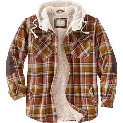 Bild av Legendary Whitetails Camp Night Skjortjacka i flanell med huva och berber foder, 4XL stor