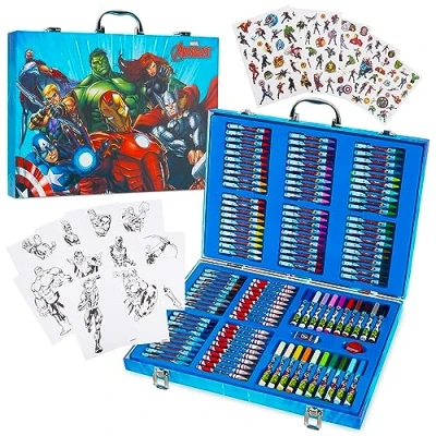 Bild av Marvel Avengers konstset för barn färgpennor kritor 130+ delar spindelmannen konsttillbehör pojkar gåvor (multi Avengers)