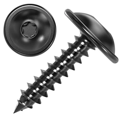 Bild av AUPROTEC 100 plåtskruvar 4,8 x 13 mm platt huvud med skiva Torx svart galvaniserat DIN 7049 mm, stycken