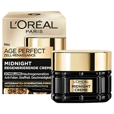 Bild av L&#039;Oréal Paris Regenerating Kräm, Age Perfect Cell Renaissance Midnight, anti aging ansiktsvård, fasthet och färre rynkor, för alla hudtyper, med vitamin E neohesperidin, 50 ml