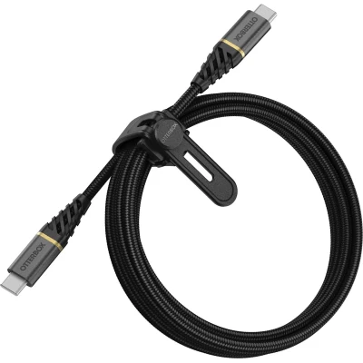 Bild av OtterBox Premium förstärkt och flätad USB C till kabel, snabbladdkabel för Smartphone Tablet, Ultra tålig, böj flextestad, 2M, Svart