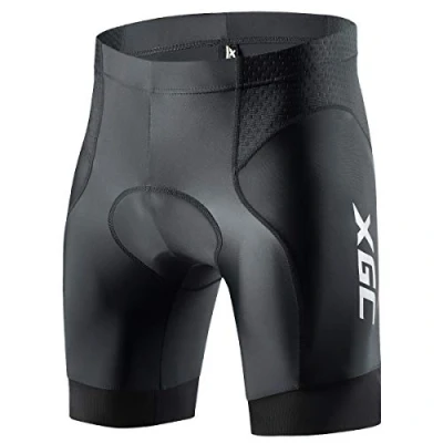 Bild av XGC herr korta cykelbyxor och cykelunderbyxor cykelshorts för män elastisk ventilerande 4D svamp sittkudde med hög densitet, svart, XL