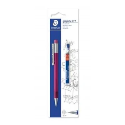Bild av Staedtler 7775SBKD25DA Druckbleistift graphite und 1 ST Feinminendose (HB) gefüllt mit B Minen, Minendurchmesser 0,5 mm, Schaftfarbe: magenta, Blisterkarte