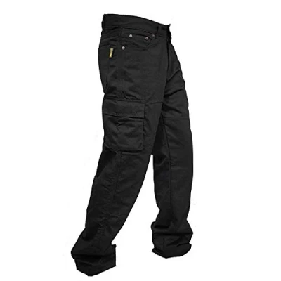 Bild av newfacelook arbetsbyxor för män, flera fickor, cargo, strid, arbetsbyxor, Black, 32W X 34L