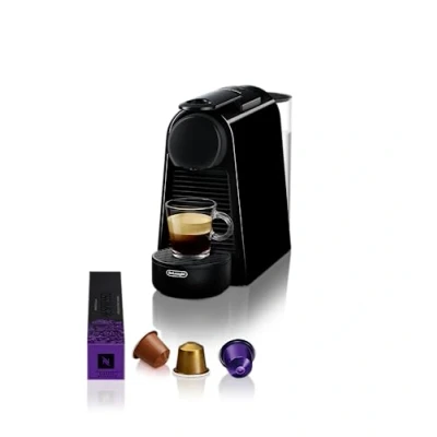 Bild av De&#039;Longhi Nespresso Essenza Mini EN 85.B Kaffekapselmaskin Välkommen set med kapslar i olika smaker 19 bar pumptryck, platsbesparande, svart