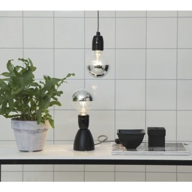 Bild av STAR TRADING E27 uttag Glaze med kabel, grå