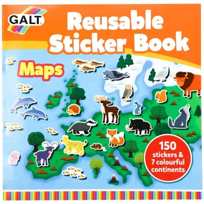 Bild av Galt Toys, Reusable Sticker Book Maps, Books, Ages 3 Years Plus