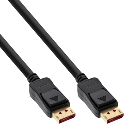 Bild av InLine 17203P DisplayPort 1,4 kabel, 8K4K, svart, guldpläterade kontakter, 3 m