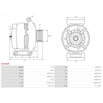 Bild av Generator AS PL A5048SR