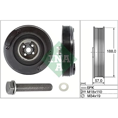 Bild av INA 544 0002 20 Kit de poulies, vilebrequin VOLKSWAGEN: Crafter 30 50 Van, TRANSPORTER 4 Bus, LT 28 35 II AUDI: A6 C4 Berline