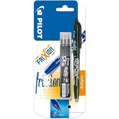 Bild av Pilot Frixion raderbar rollerball set 0,7 mm (enkel penna) med 3 påfyllningar svart