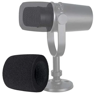 Bild av YOUSHARES MV7 Pop Filter Mic Foam Cover Vindruta kompatibel med Shure Podcast mikrofon för att blockera ut plosiver