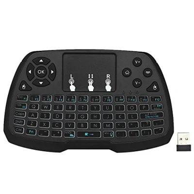 Bild av Docooler 2,4 GHz trådlöst tangentbord pekplatta mus handhållen fjärrkontroll 4 färger bakgrundsbelysning för Android TV box smart PC notebook