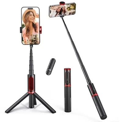 Bild av ATUMTEK Bluetooth selfiestick , mini 3 i 1 expanderbart mobiltelefonstativ av aluminium med trådlös fjärrkontroll roterbar 360 för iPhone, Samsung, Huawei, Sony och andra smartphones