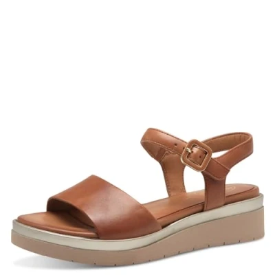 Bild av Tamaris dam komfort 8 88708 42 440 NUT Wedge platå bekväm mångsidig vardagssko festlig eleganta platta sandaler, 40 EU breda, Spår, Weit