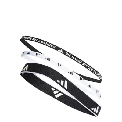 Bild av adidas Unisex Vuxen Multiple Width Training Headbands 3 Per Pack, Black/White, M