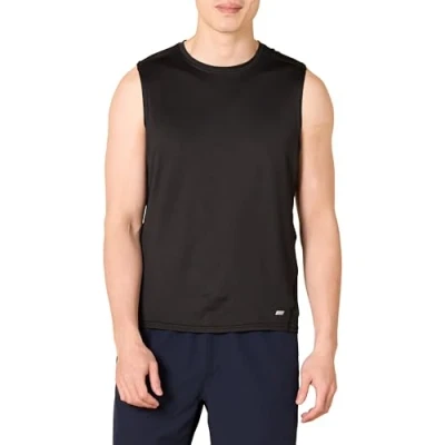 Bild av Amazon Essentials Men&#039;s Tech stretchig muskelskjorta, Svart, M