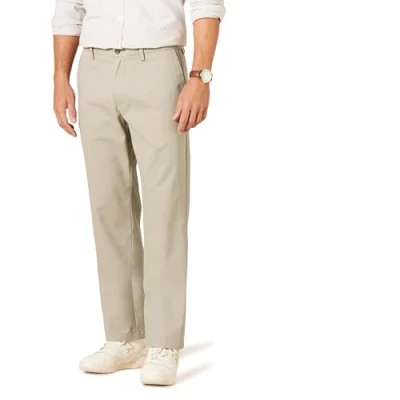 Bild av Amazon Essentials Chino byxor utan klämma klassiskt snitt för män, brun, khaki, 32W/32L