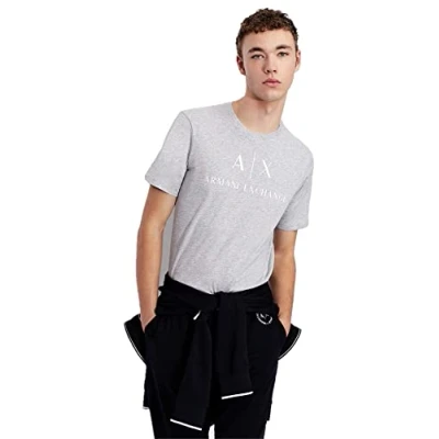 Bild av AX Armani Exchange herrtröja med rund halsringning, B09b Heather Grå, M