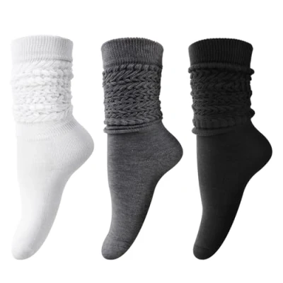 Bild av DRESHOW Slouch Strumpor för Kvinnor Extra Långa Slokande Mjuka Knä Scrunch Stickad Stövel Strumpa