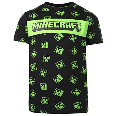 Bild av Minecraft t shirt svart Creeper 100 % bomullskläder barnkläder pojkkläder tillbehör för födelsedagspojke ålder, Svart, 11 12 Years