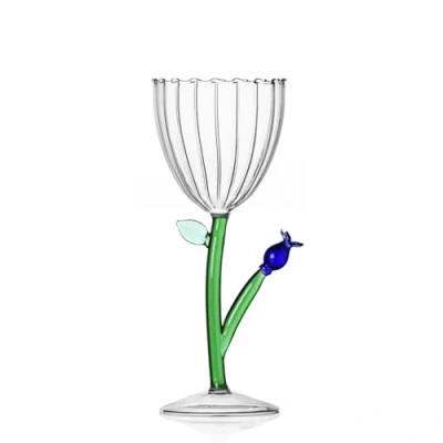 Bild av Ichendorf Milano Glass Optisk Blå Blomma Botanisk Samling 28 cl Borosilikatglas Handgjord