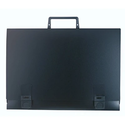 Bild av Exacompta Ref 59201E Konstmapp i plast 520 x 710 mm, lämplig för transport av A2 dokument, styvt handtag, remstängning att säkra dokument svart omslag
