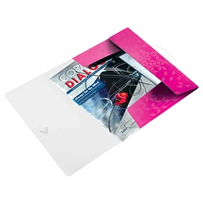 Bild av Leitz WOW Snoddmapp, 3 klaffar, A4, upp till 150 ark, flexibel plast, rosa metallic, 45990023