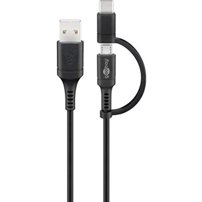 Bild av Goobay 71892 USB 2.0 kabel, C till Micro B 2.0, svart