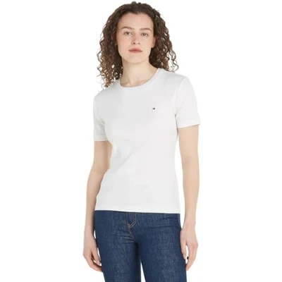Bild av Tommy Hilfiger NEW CODY SLIM CROP MOCK Tshirt bas, Storlek: XL, Ecru