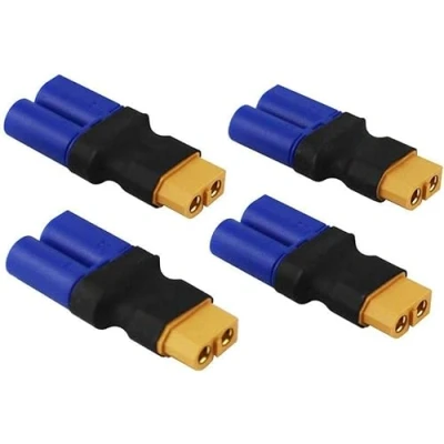 Bild av YUNIQUE GREEN CLEAN POWER Set med 4 Adaptrar XT60 Hon till EC5 Han Ansluter LiPo batterier RC enheter Idealiska för flygplan, bilar, helikoptrar, Gul, Plast