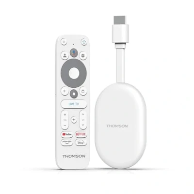 Bild av THOMSON 150 GO CAST 4K UHD Streaming Dongle Dolby Atmos Digital+ Röststyrning Googlecast SDRAM 2 GB Flashminne 8 Multikontaktadapter (2 stifts/3 stifts)